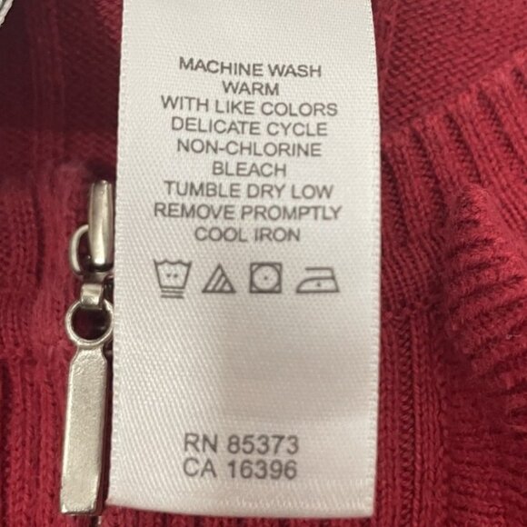 Emma James Liz Claiborne Sweater Full Zip Knit Red Women Size Medium Stretch - Picture 5 of 11